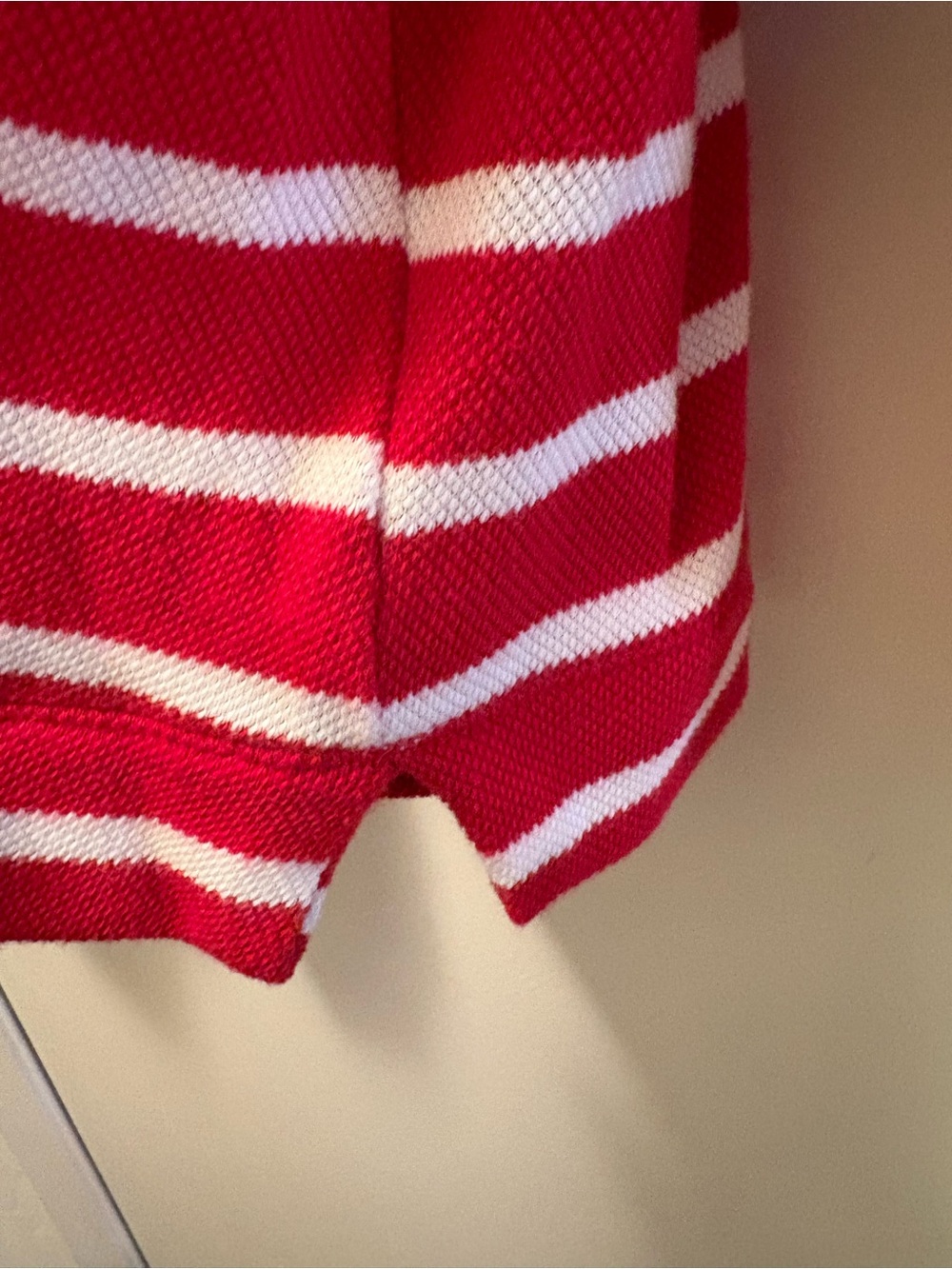 Talbot’s Hoodie Red White Stripes Cotton Drawstring Size XL Side Slits NEW - Picture 6 of 8